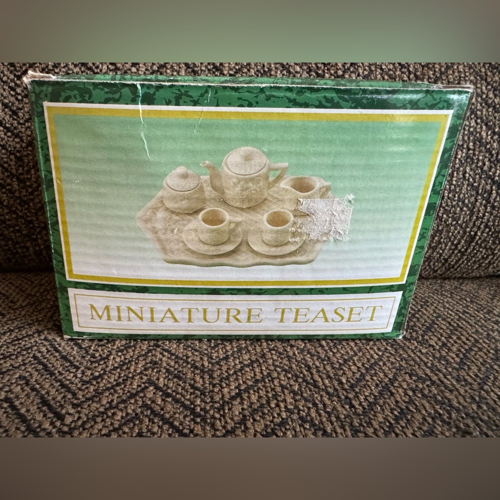 World Bazaars Inc. Floral Fantasy Miniature Tea 8 Piece Set Beige